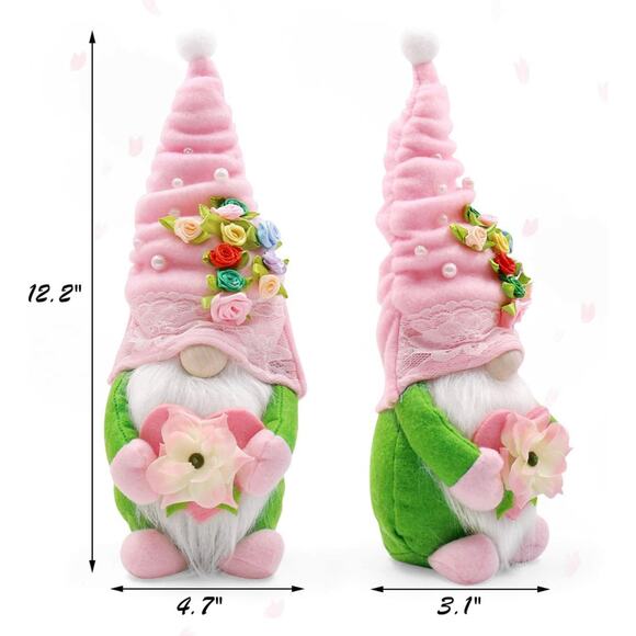 Adorable Spring Flowers, Gnomes, Handmade Shelf, dwarf figurines - Picture 3 of 7